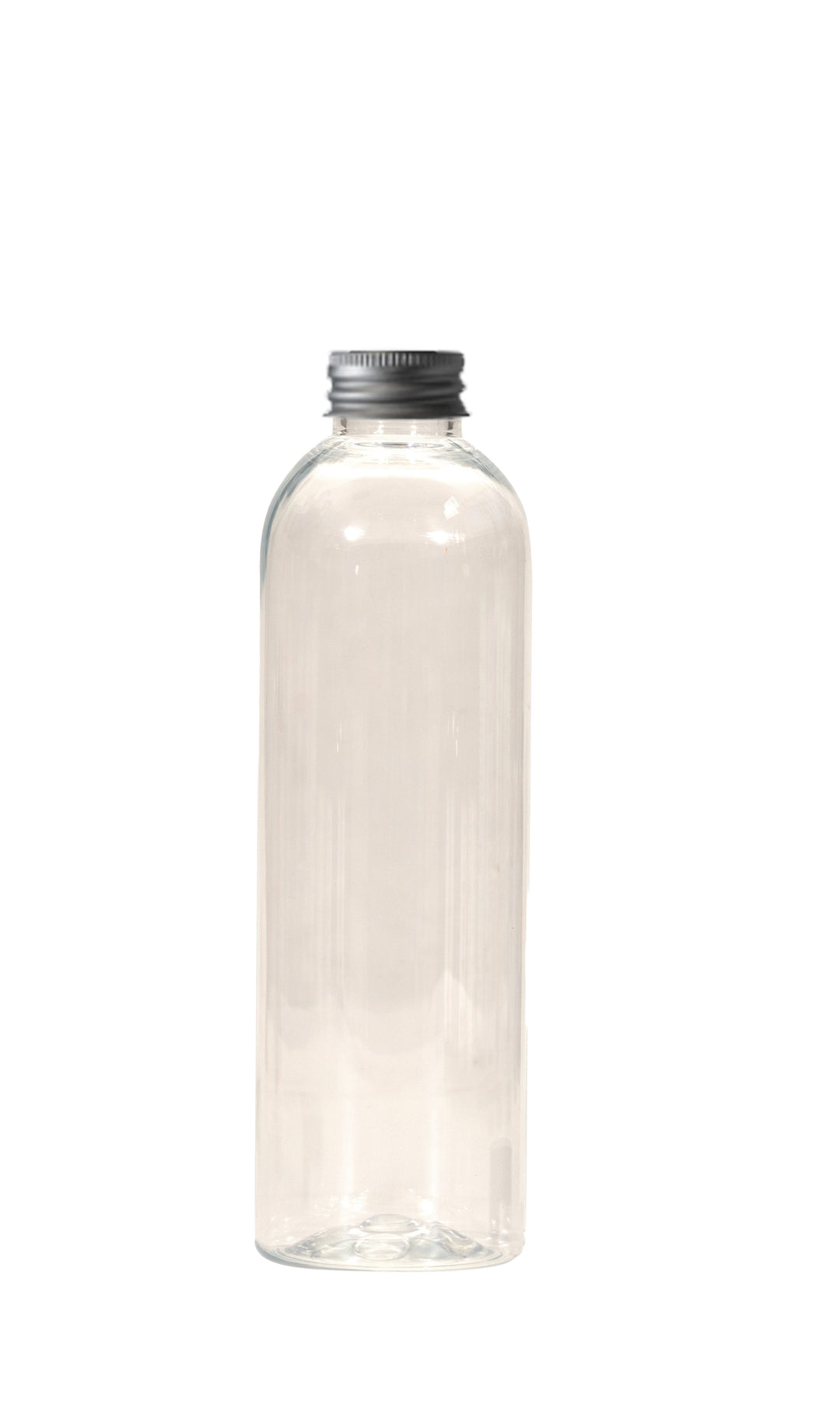 CLEAR BOTTLE PLASTIC (ALUMINIUM LID) 250ML