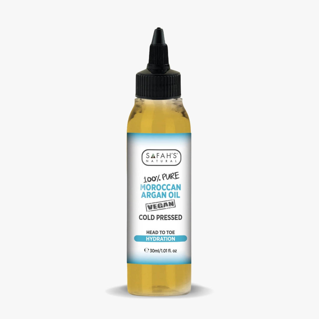 Bottle of Safah's Moroccan Argan Oil on a white background 30ml