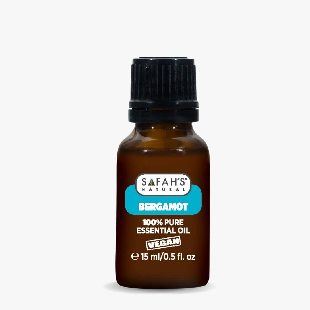Safaçh's Natural Bergamot essential oil bottle on a white background 15ml