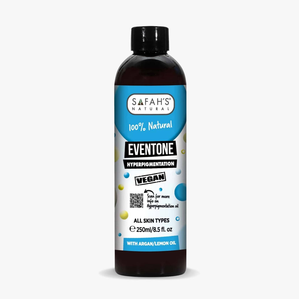 Safah's Naturals Eventone bottle on a white background