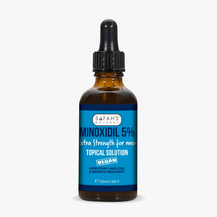 Safah's Minoxidil 5% bottle on a white background