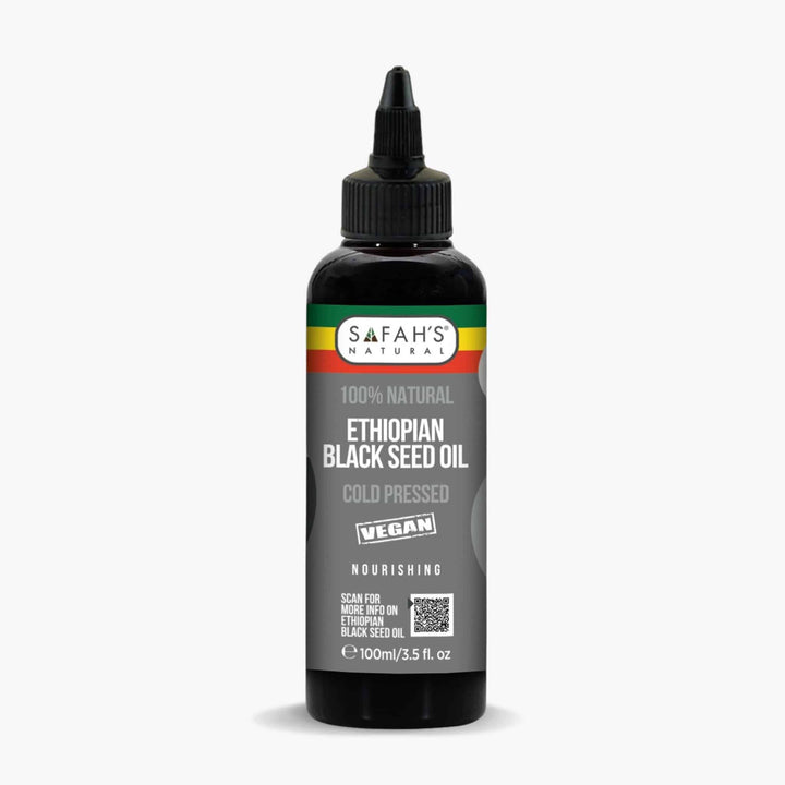 Safah's Ethiopian Black Seed Oil bottle on a white background