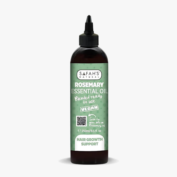 Safah's Rosemary Essential Oil bottle on a white background 250ml