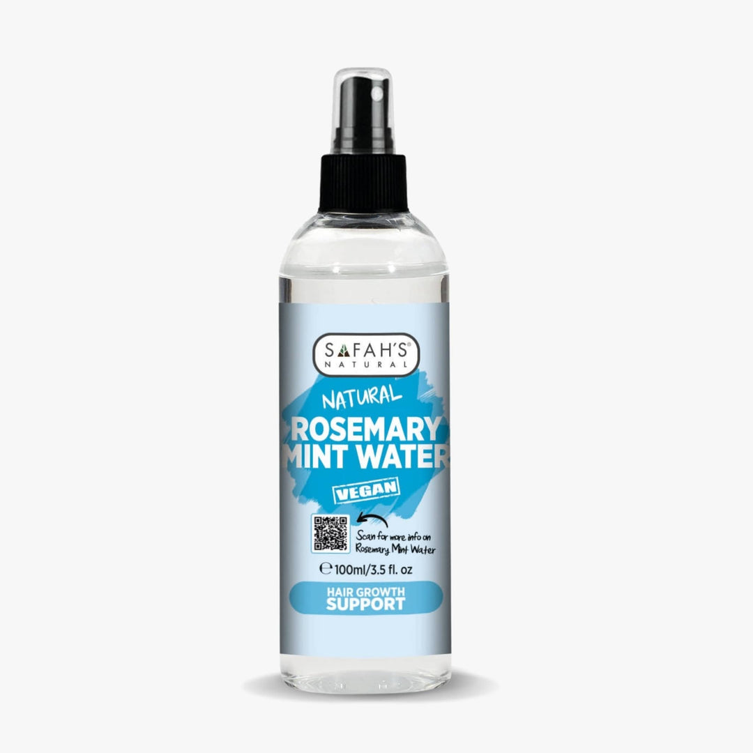 Safah's Naturals Natural Rosemary Mint Water bottle on a white background