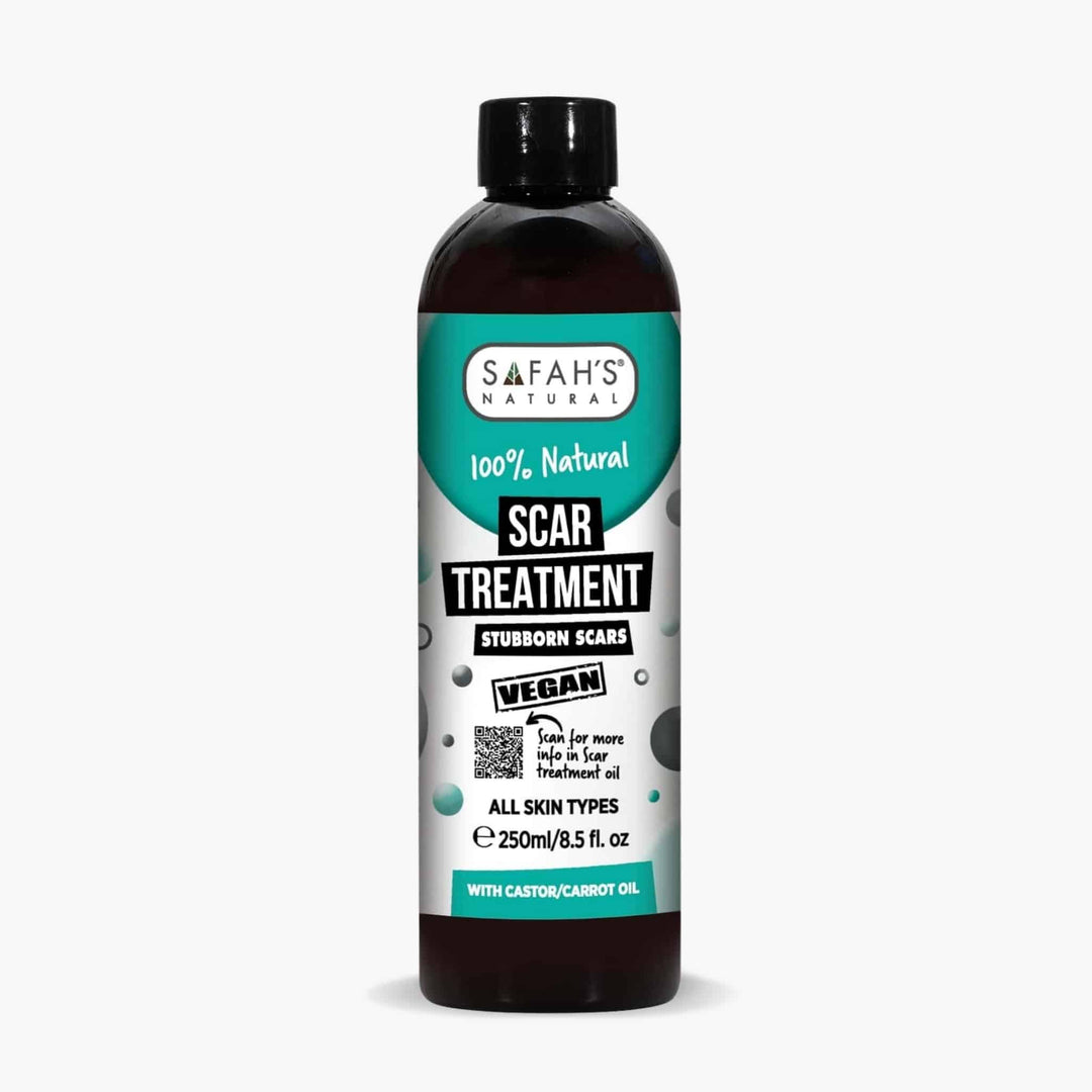 Safah's Natural scar treatment bottle on a white background