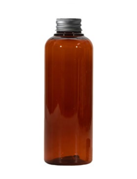 BROWN BOTTLE PLASTIC (ALUMINIUM LID) 50ML
