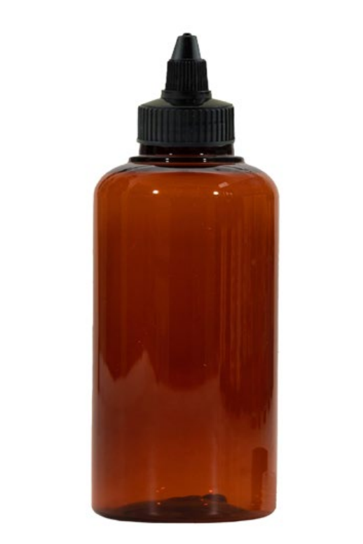 BROWN BOTTLE PLASTIC (WITH NOZZLE) 150ML