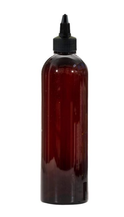 BROWN BOTTLE PLASTIC (WITH NOZZLE) 250 ML
