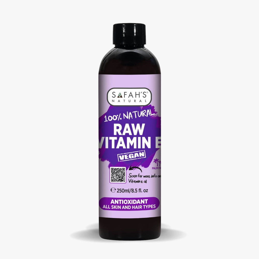 Safah's Naturals Raw Vitamin E bottle on a white background 250ml