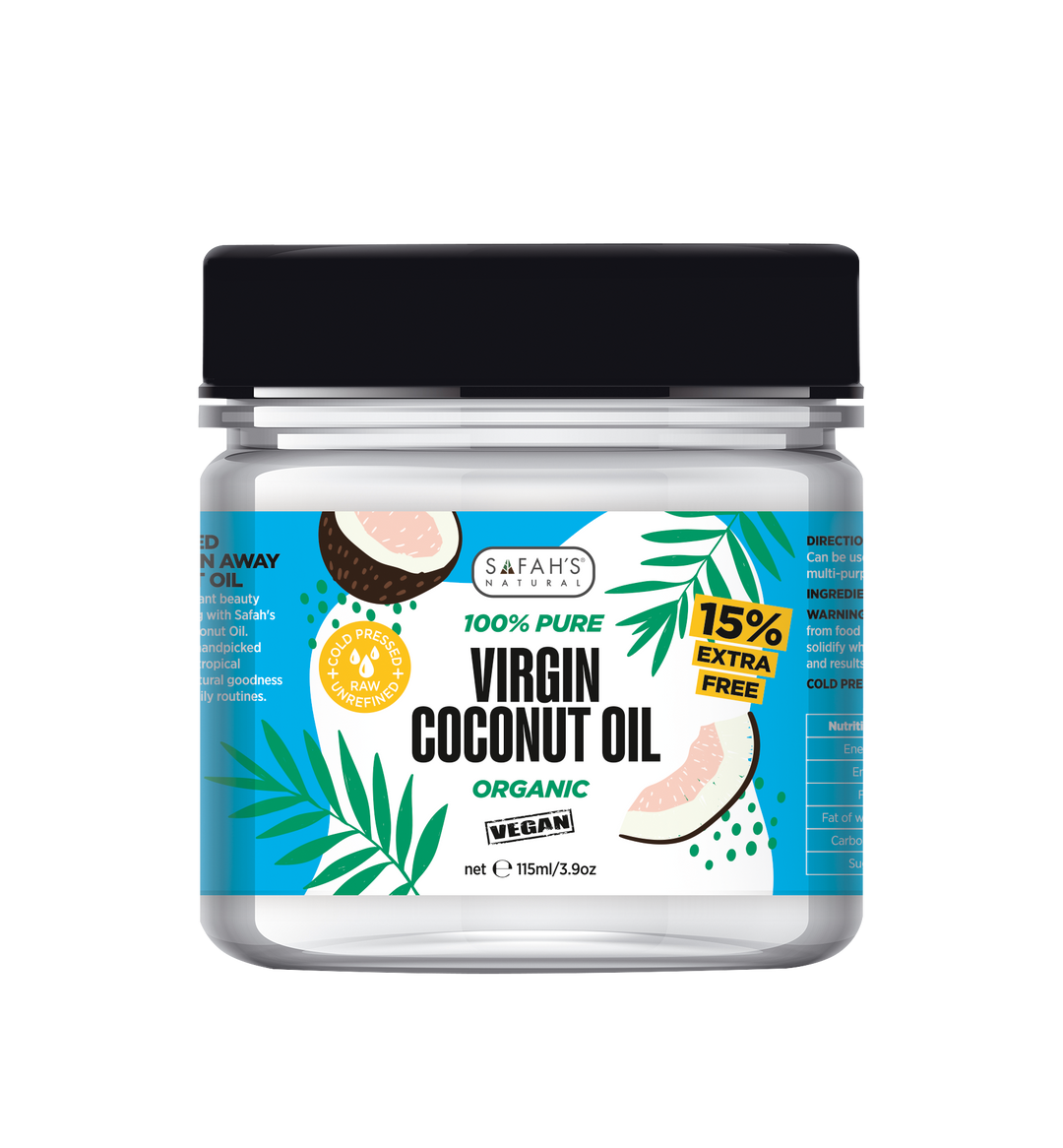 100% Pure Virgin Coconut Oil Organic | Multi-Purpose Coconut Oil for Hair, Skin & Wellness