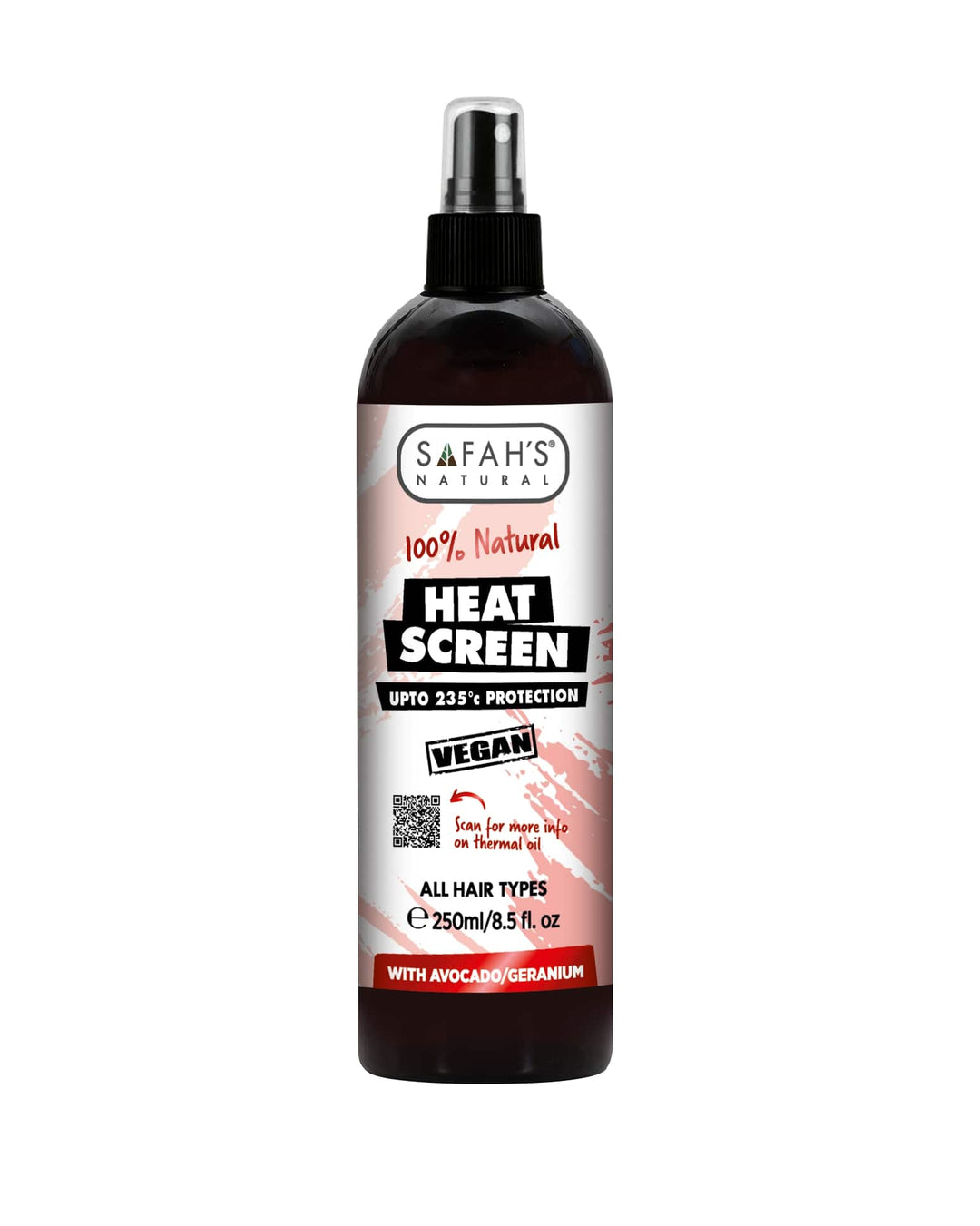 Heat Screen Heat Protector Spray - Avocado & Geranium Formula for All Hair Types