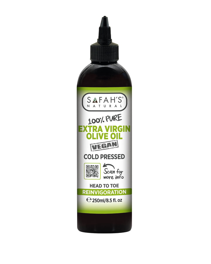 Olive Extra Virgin Oil 100% Pure – 100ml, 250ml | Olive Oil for Hair Growth, Skin Nourishment & Sunburn Relief