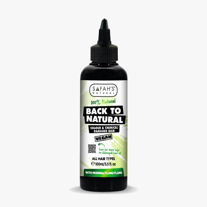 Back to Natural Damaged Hair Oil | Restores Shine, Promotes Healthy Growth & Soothes Scalp with Moringa & Ylang-Ylang Oils.
