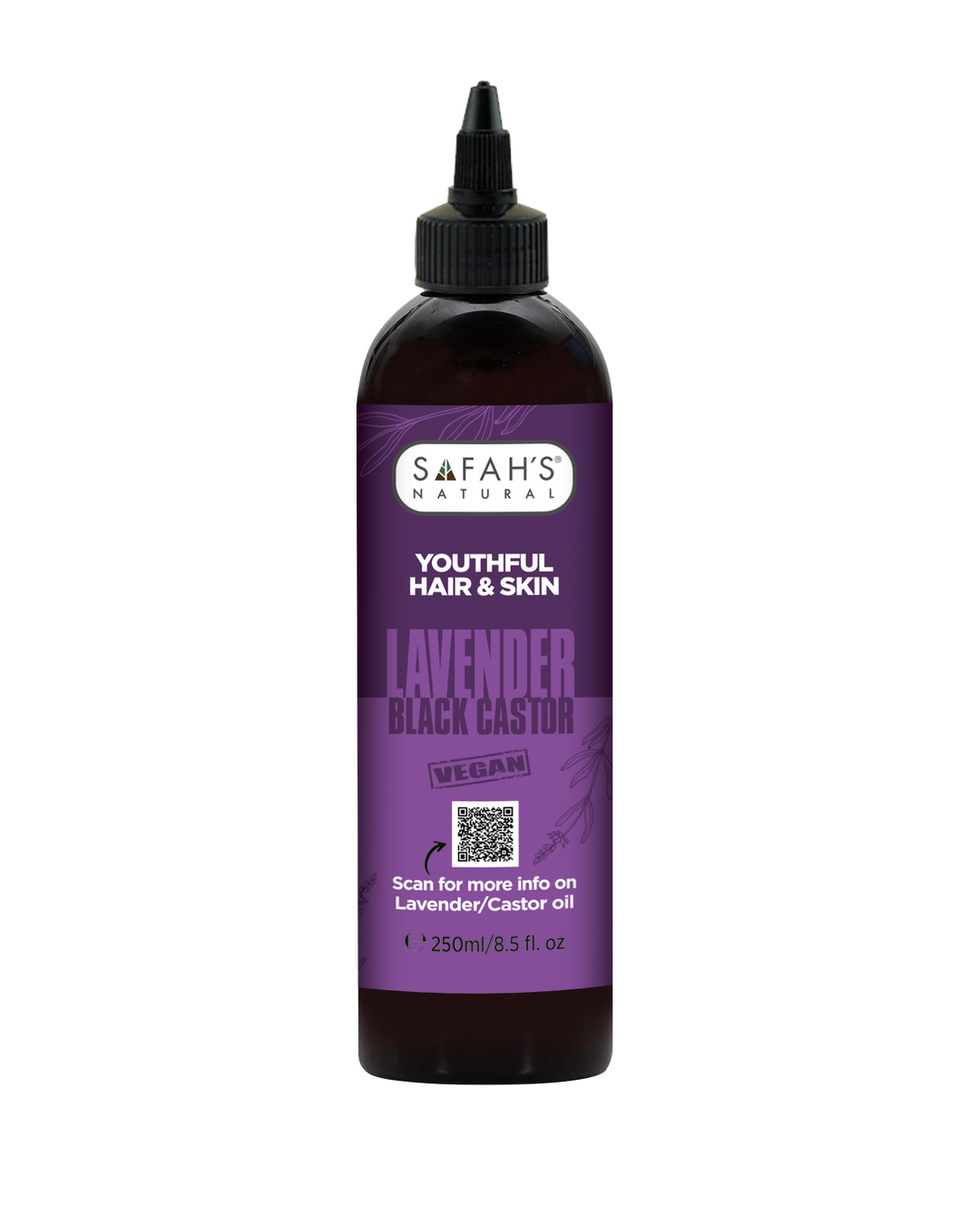 NATURAL CASTOR LAVENDER OIL - 100ml - 250ML | Hair Growth & Skin Relief for Youthful Hair & Skin