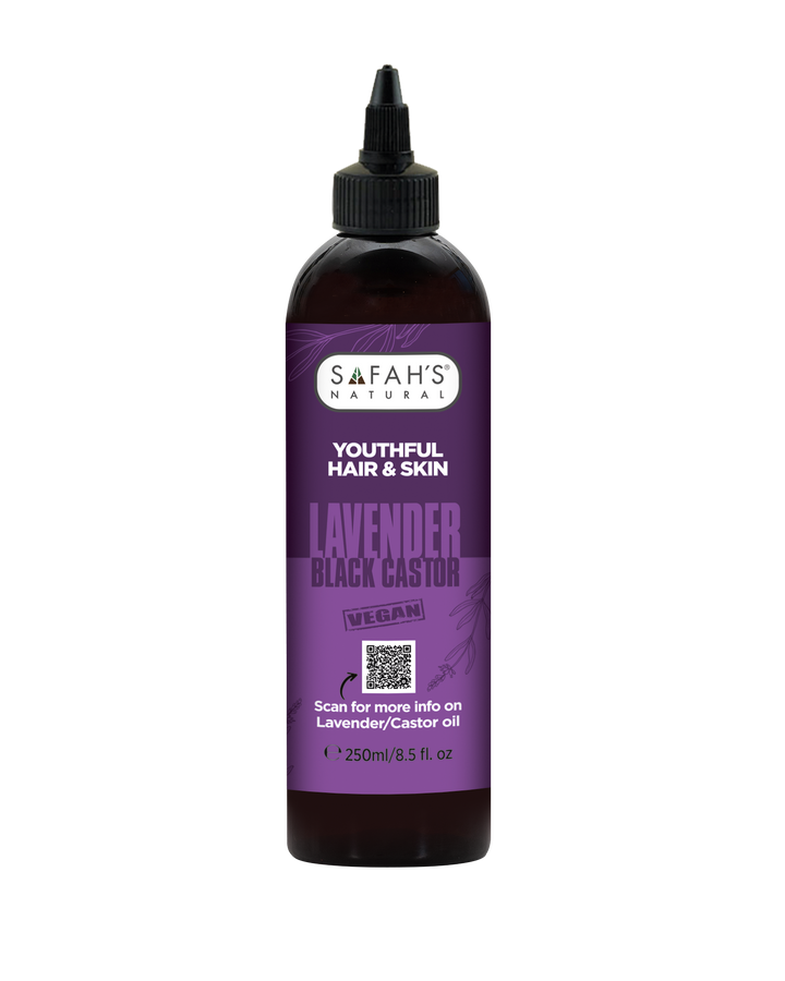 NATURAL CASTOR LAVENDER OIL - 100ml - 250ML | Hair Growth & Skin Relief for Youthful Hair & Skin