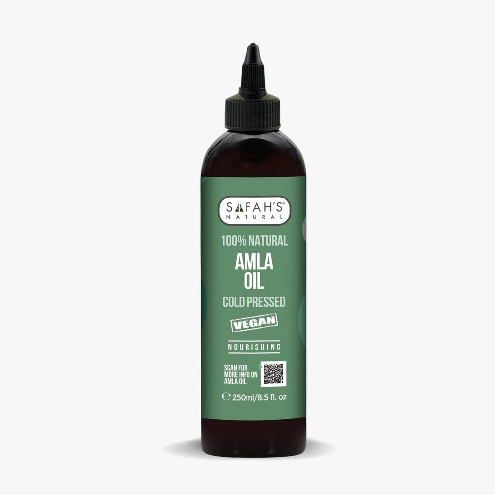 Safah's Amla oil bottle on a white background