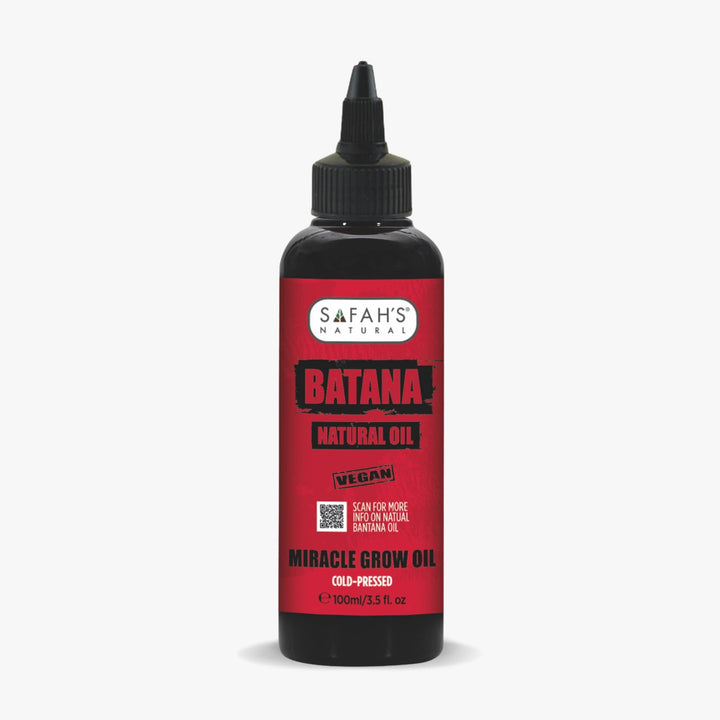 Safah's Naturals Batana Miracle Grow Oil bottle on a white background