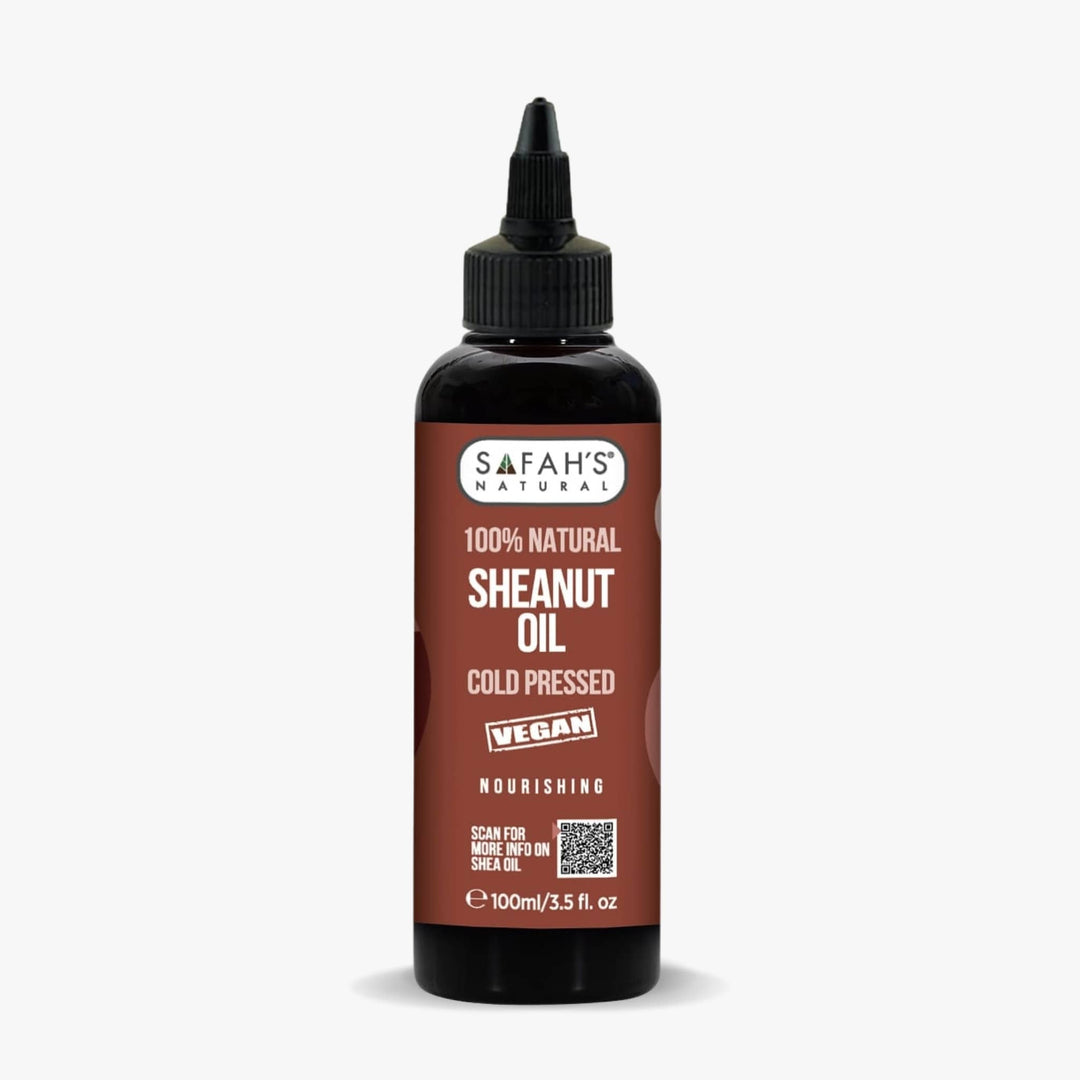 Safah's Natural 100% Natural Sheanut Oil bottle on a white background