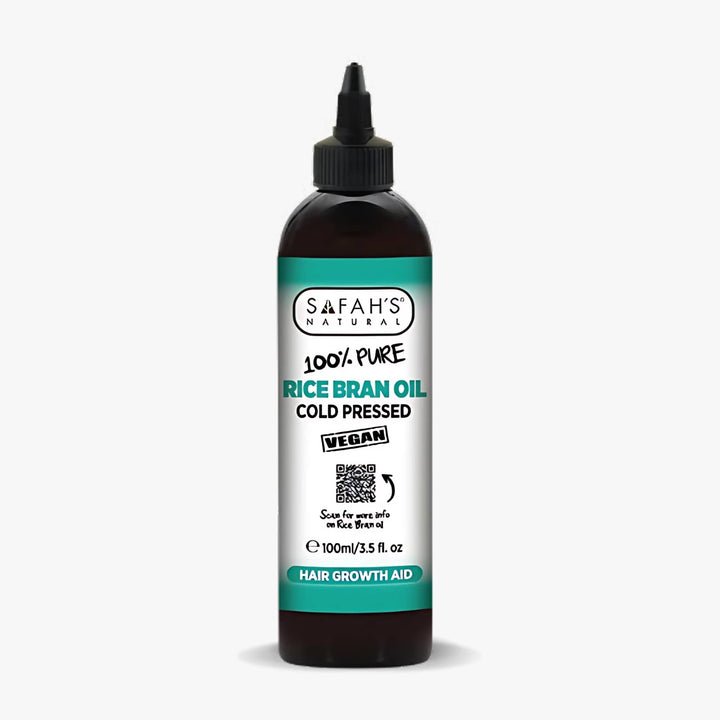 Safah's Natural Rice Bran Oil bottle on a white background