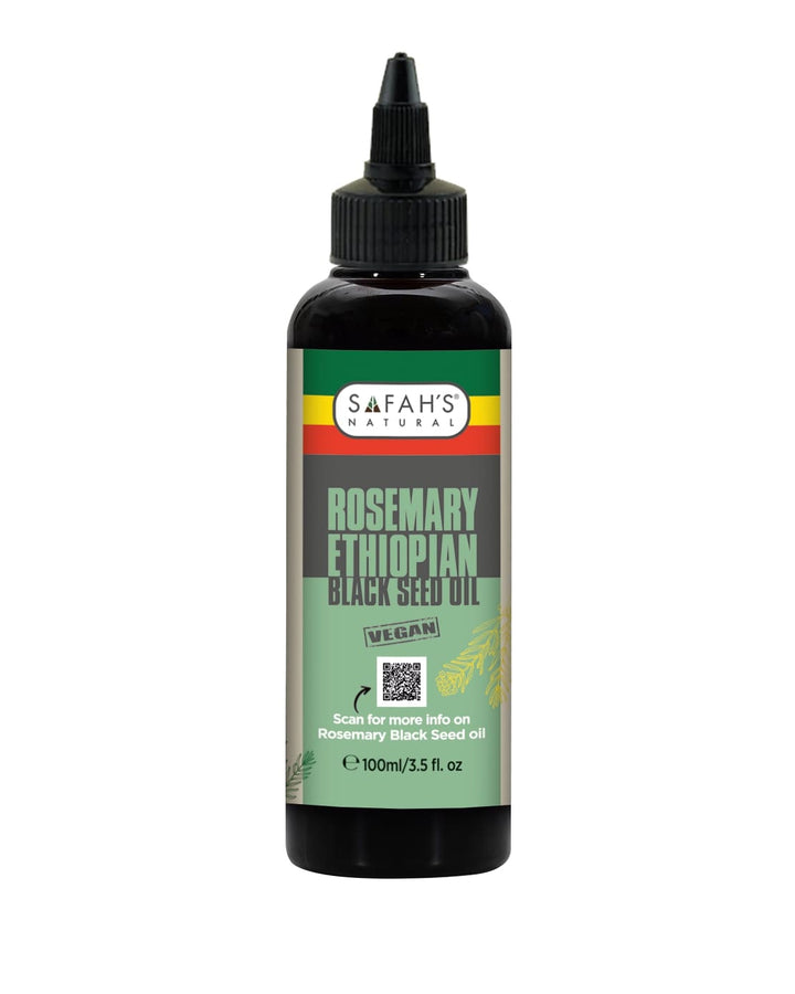 Rosemary-Infused Ethiopian Black Seed Oil – 100ml – 250ml | 100% Natural Cold-Pressed Oil for Hair Growth & Skin Nourishment