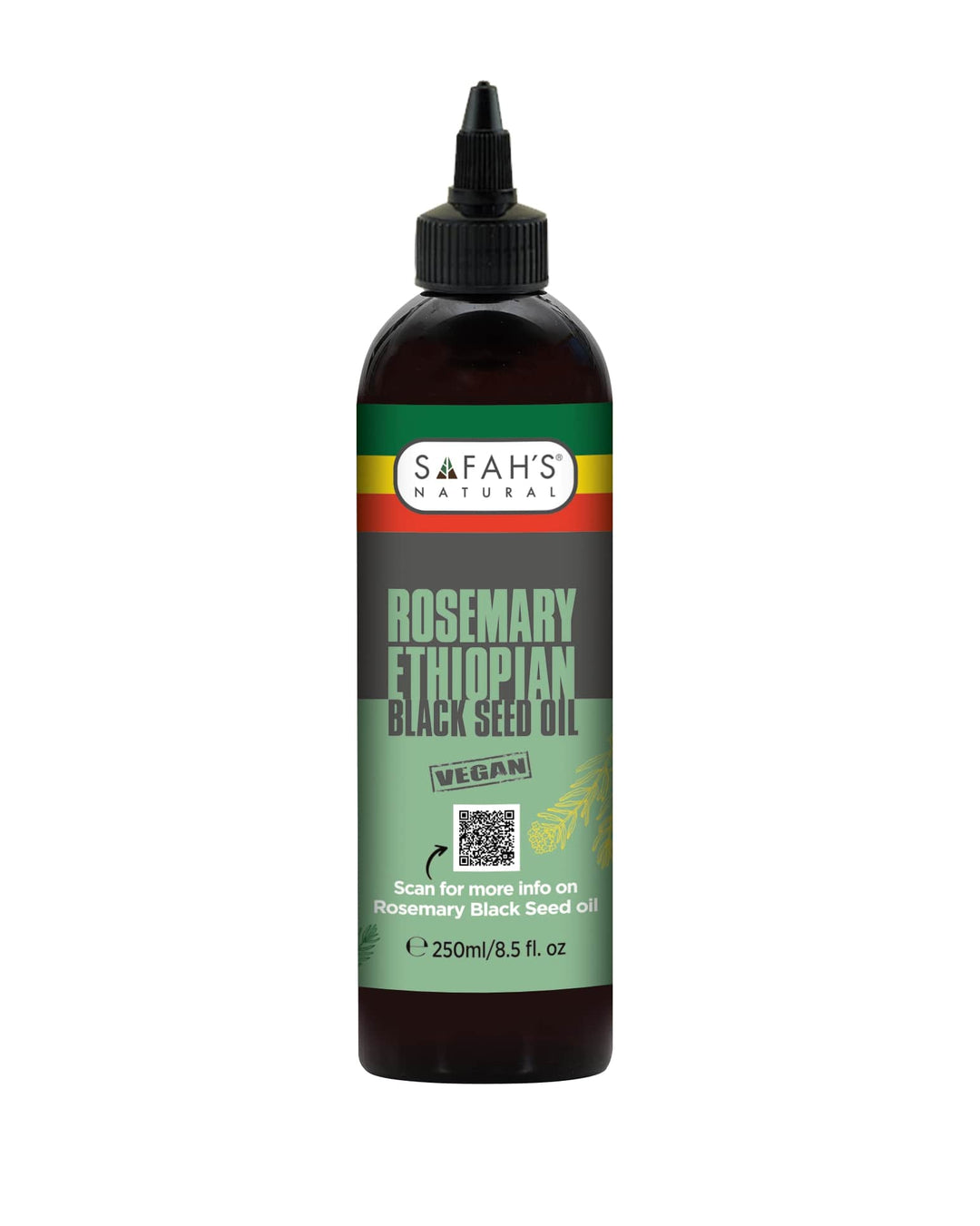 Rosemary-Infused Ethiopian Black Seed Oil – 100ml – 250ml | 100% Natural Cold-Pressed Oil for Hair Growth & Skin Nourishment