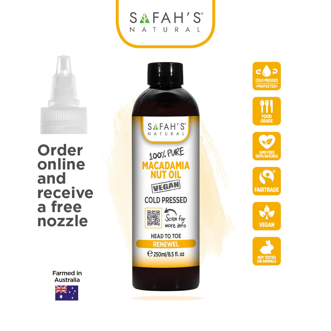 Cold pressed 100% pure Macadamia Nut Oil