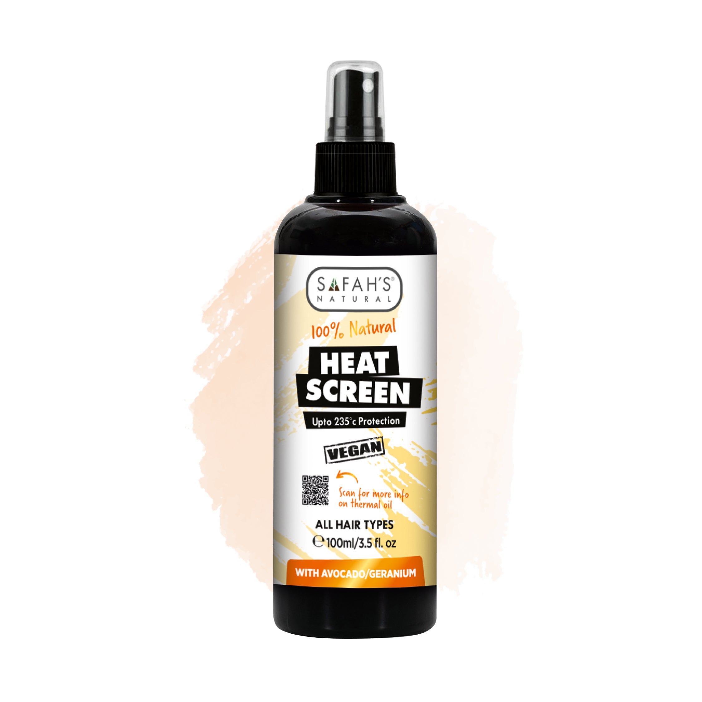 Heat Screen Heat Protector Spray - Avocado & Geranium Formula for All Hair Types