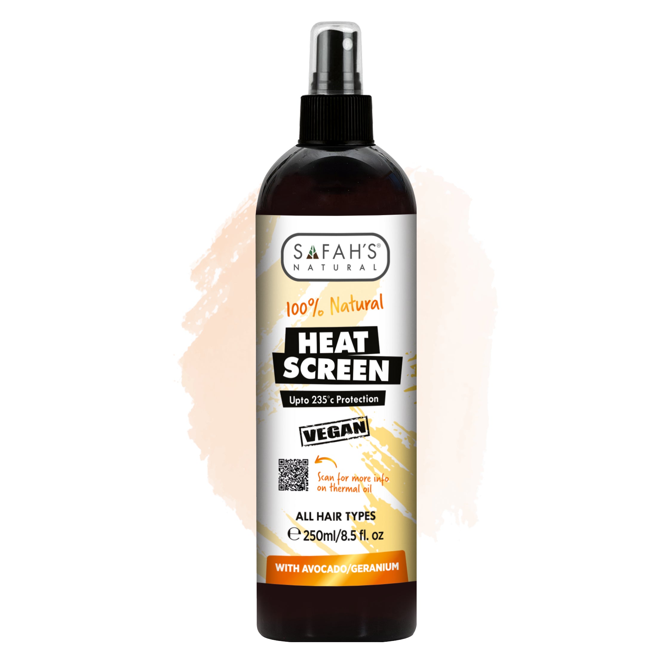 Heat Screen Heat Protector Spray - Avocado & Geranium Formula for All Hair Types